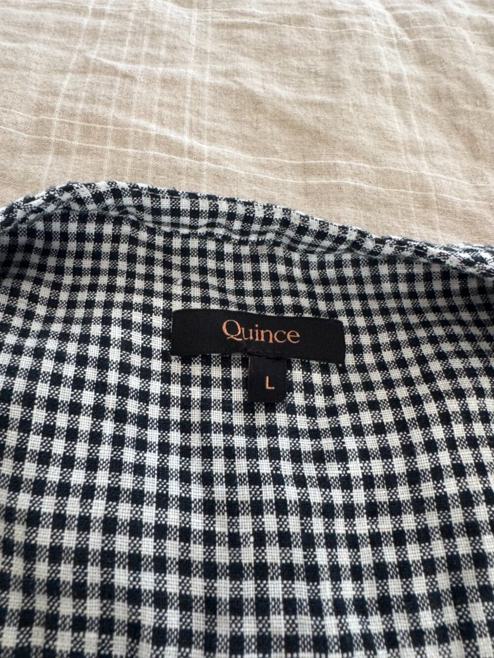 Quince 100% European Linen Sleeveless Swing Dress in Classic Mini Gingham - Picture 8 of 13